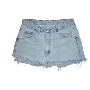 Vintage Wrangler High-Rise Cutoff Denim Shorts – Light Wash – Size ~31W